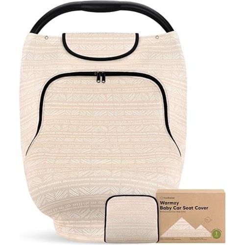 Car Seat Cover for Babies - Baby Car Seat Canopy for Spring, Autumn, Winter - Universal Stretch Fit Car Seat Covers for Babies, Boys, Girls - Breastfeeding Nursing Cover - Infant Carseat Cover (Sara)