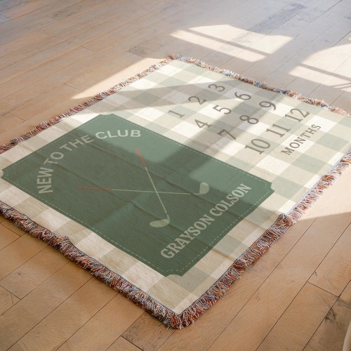 Personalized Milestone Blanket, Golf Nursery Decor, Baby Shower Gift, New Parent Gift