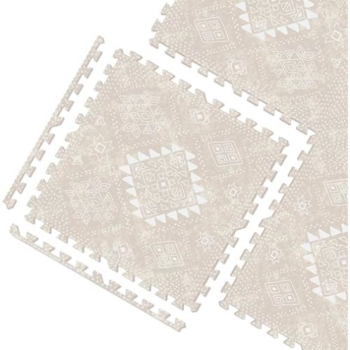 MOON WALKERS Stylish Boho Baby Play Mats for Floor, Play Mat for Babies and Toddlers, Non-Toxic, Soft, Thick, Tummy Time Mat for Crawling (Moon Mist, Extra Large 6x6ft | 9 Tiles)