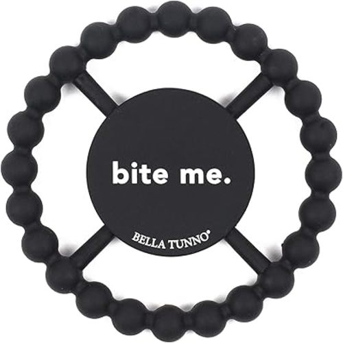 Bella Tunno Happy Teether – Soft & Easy Grip Baby Teether Toy, Silicone Teether Ring to Help Soothe Gums, Non-Toxic and BPA Free, Bite Me