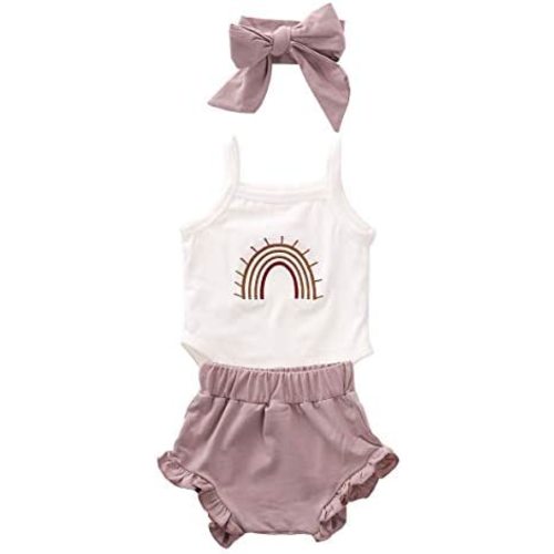 Thorn Tree Newborn Baby Girls Boys Clothes Cotton Suit Cute Baby Kid Infant Romper Play Wear Summer Rainbow Outfits