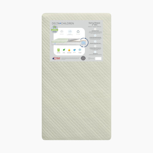 Delta Children Spring Breeze 4-inch Breathable Mini Baby Crib Mattress - Sage/White