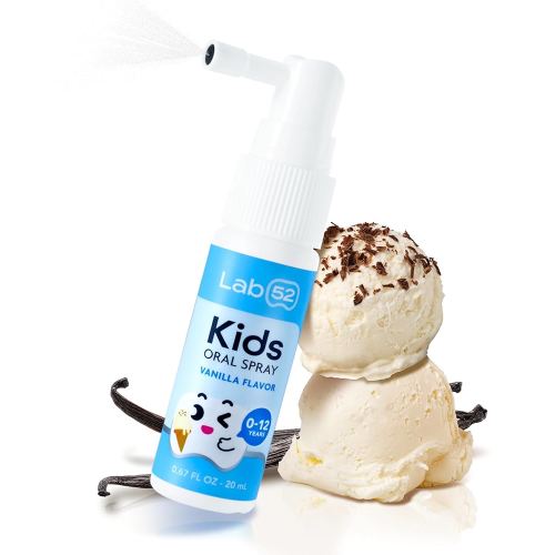 LAB52 Kids Oral Spray, Toddler Toothpaste Helper for Cavity Repair and Fresh Breath, Children Anticavity with Fluoride Free for Newborn to Preschoolers, Xylitol Vanilla Flavor