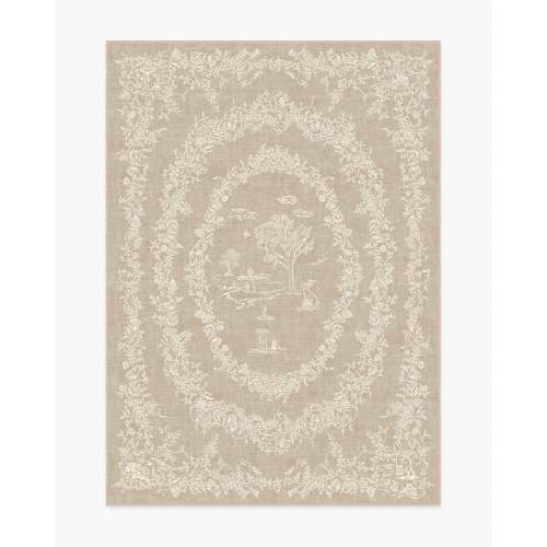 Bashful Bunny Toile Natural Rug | Ruggable US