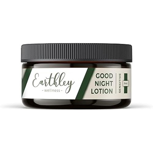 Earthley Wellness, Good Night Lotion, Magnesium Lotion, Apricot Oil, Shea Butter, Mango Butter, Candelilla Wax, Kokum Butter (6oz, Sensitive)