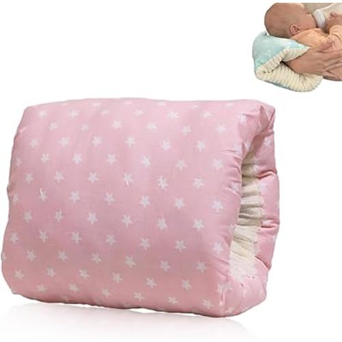 Baby Nursing Arm Breastfeeding Pillow, Baby Feeding Arm Pillow, Cozy Cradle Pillow for Nursing, Comfortable & Adjustable for Newborn, Pink Star