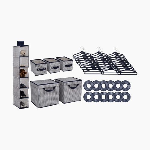 Delta Children 48-Piece Nursery Storage Set - Navy