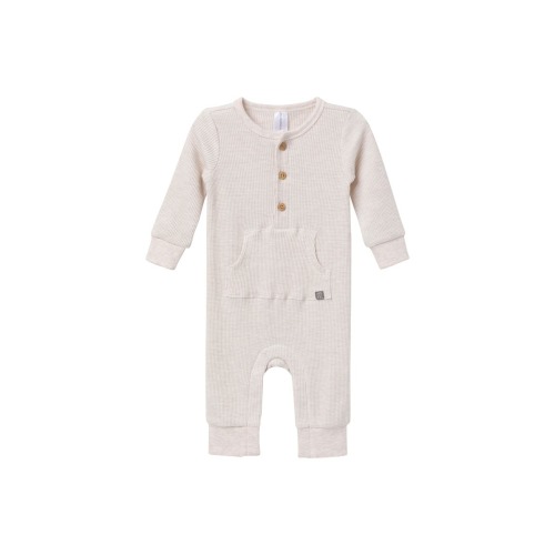 Waffle Knit Romper with Kangaroo Pocket, 24M