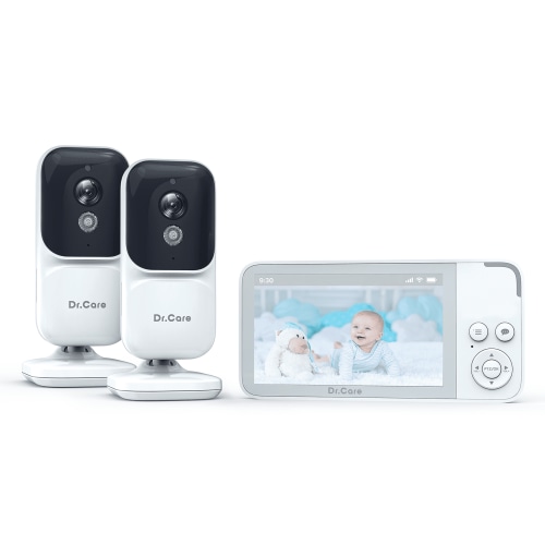 Dr.Care 3.5" Video Baby Monitor with 2 Cameras, 2-Way Audio, Night Vision, VOX Mode, Video Recording, 4X Zoom,Temperature Sensor