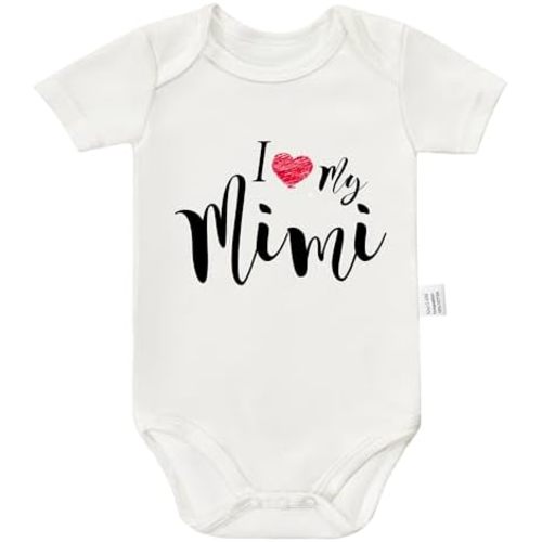I Love My Mimi Bodysuit, Newborn Boy Clothes, Cute Grandma Outfit, Funny Boys Girls Short Sleeve Jumpsuit Clothing