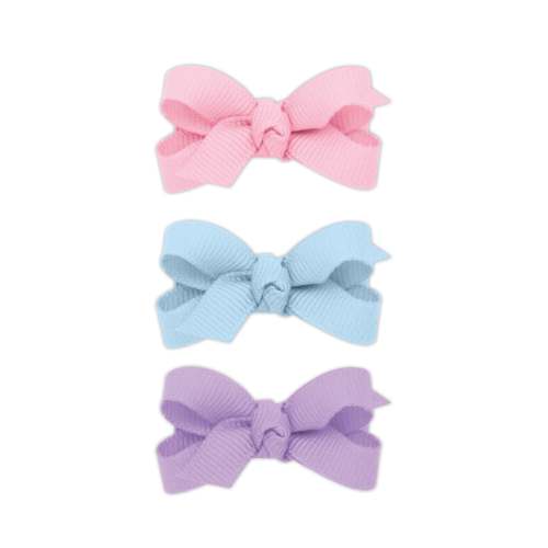 Three Baby Grosgrain Bows - Pearl Pink, Millennium Blue, Light Orchid