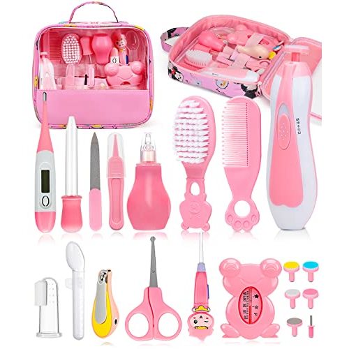 Baby Healthcare and Grooming Kit, Electric Safety Nail Trimmer Baby Nursery Kit, Newborn Care Kits with Hair Brush Comb for Newborn Infant Toddlers Baby Boys Girls Kids, Baby Shower Gifts