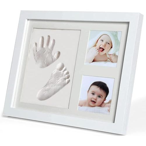 PewinGo Baby Footprint Kit,Baby Clay Hand and Footprint Kit,Newborn Baby Handprint Kit,Baby Keepsake Frames for First Mothers Day Gifts,Personalized Baby Shower Gifts for New Mom,New Parents