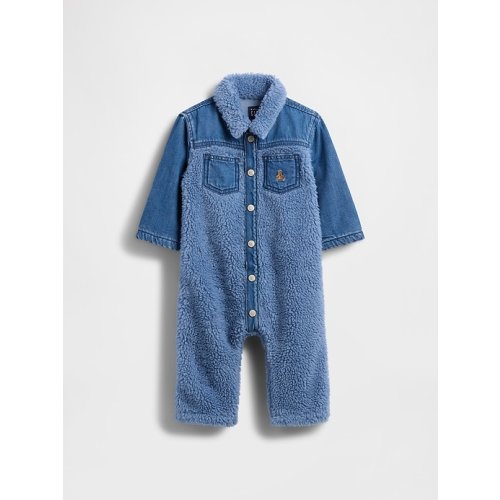 Baby Denim & Sherpa One-Piece