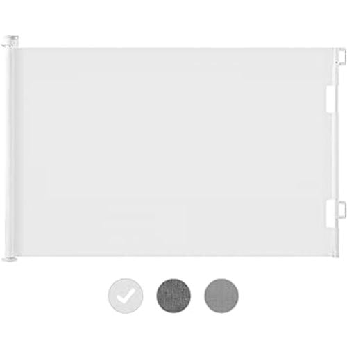 Cumbor Baby Gate Retractable Gates for Stairs, Mesh Dog Gate for The House, Wide Pet Gate 33" Tall, Extends to 55" Wide, Long Child Safety Gates for Doorways, Hallways, Cat Gate Indoor/Outdoor(White)