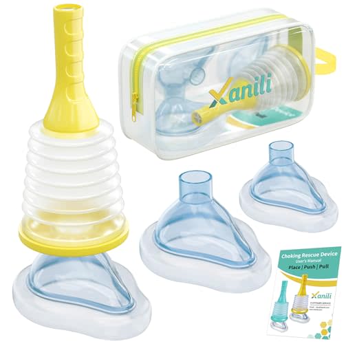 Choking Rescue Device for Kids and Adults, Anti-Choking Device with 3 Mask Sizes, Portable Airway Suction Device - Home Kit