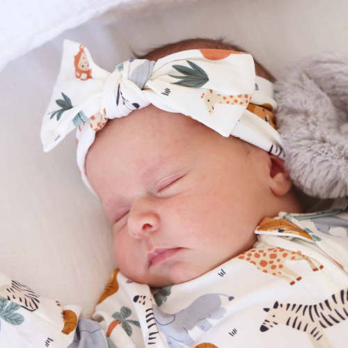 Safari Snuggles Knit Large Bow Headwrap