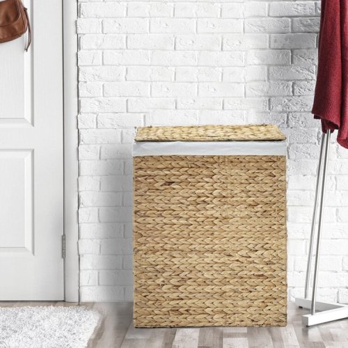 Wicker Foldable Water Hyacinth Laundry Basket
