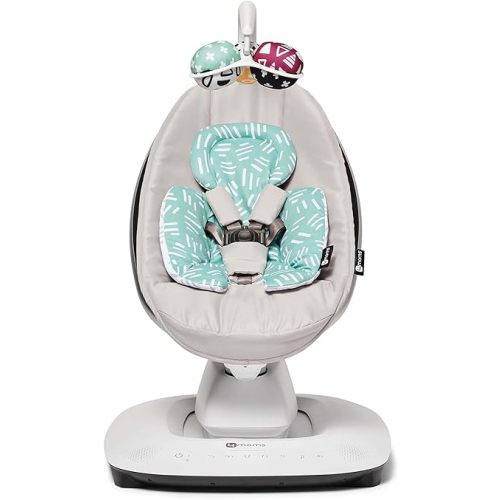 4moms MamaRoo Multi-Motion Baby Swing in Classic Grey with Mesh Infant Insert, Mint
