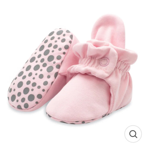 Organic Cotton Gripper Baby Bootie - Baby Pink – Zutano