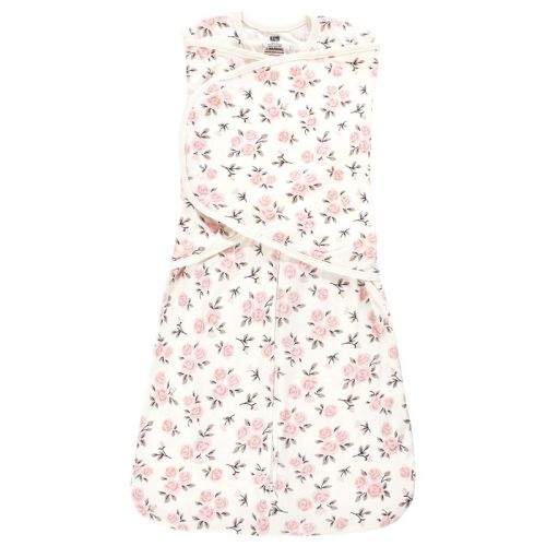 Hudson Baby Infant Girl Convertible Swaddle Sleep Sack, Neutral Pink Floral, 0-3 Months