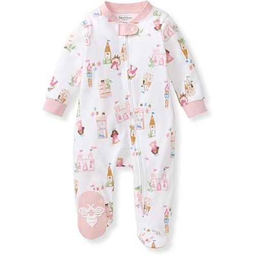 Burt's Bees Baby Girls' Organic Cotton Sleep and Play Footed Pajamas