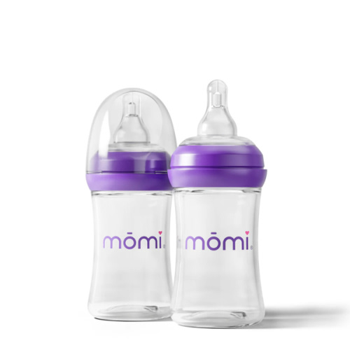 mōmi breast-like bottle sets, 4oz glass