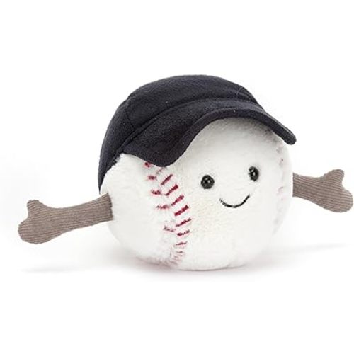 Jellycat Amuseables Baseball Stuffed Toy, 4 inches | Baseball Plush | for Sports Fans