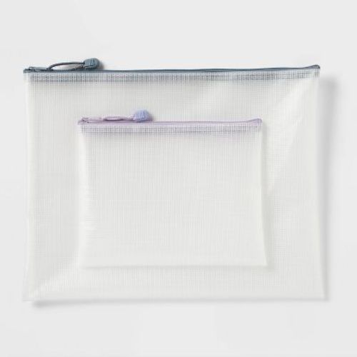 Legal & Accessory Size Zip Pouches Water-resistant & multi-color Zipper 2pk – Up & Up