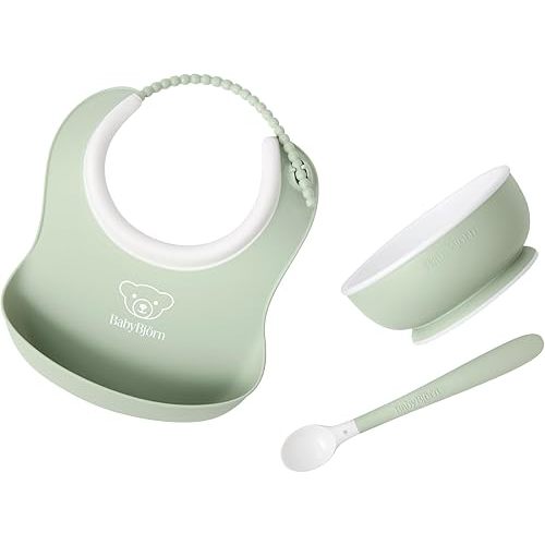 BabyBjörn Baby Feeding Set, 3 pcs, Powder Green
