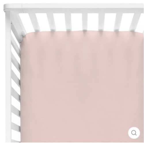 Solid Petal Pink Bamboo Knit Crib Sheet