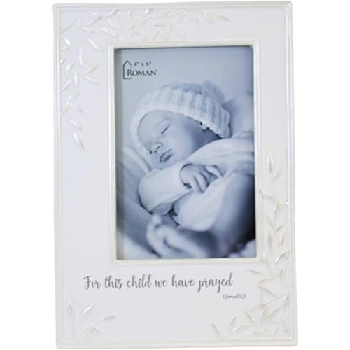 Roman 14165 For This Child Frame, 9-inch Height, Resin and Stone Mix, Holds 4 x 6-inch Photo