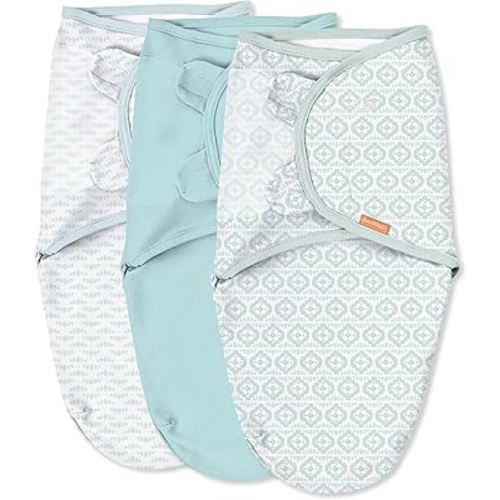 SwaddleMe by Ingenuity Original Swaddle, Size Small/Medium, For Ages 0-3 Months, 7-14 Pounds, Up to 26 Inches Long, 3-Pack Baby Swaddle Blanket Wrap