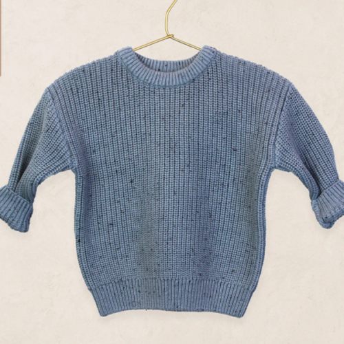 Knit Chunky Sweater - Cadet Speckle