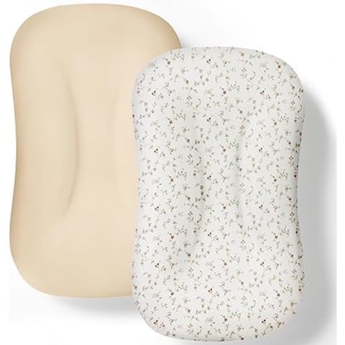 Baby Lounger Cover 2 Pack - Silky Soft and Breathable Infant Lounger Cover, Newborn Lounger Slipcover for Baby Boys Girls, Fits Cpzzkq & Most Loungers, Cover Only, White