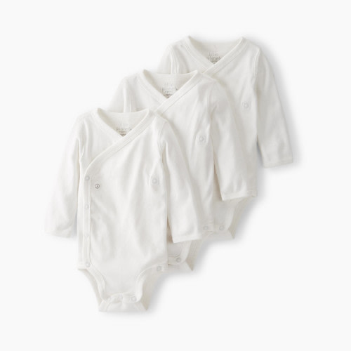 Carter's Little Planet Organic Cotton Wrap Bodysuits (3 Pack) - Cream, 3M