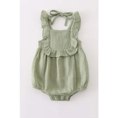 Premium Sage muslin ruffle bubble