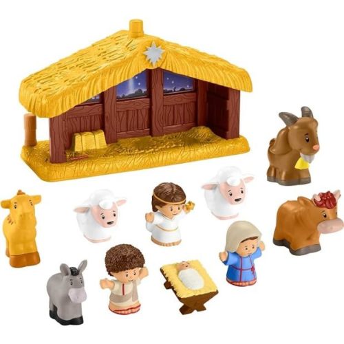 Fisher-Price Little People Toddler Playset Nativity Scene with Baby Jesus Mary & Joseph Figures for Christmas Play Ages 1+ Years