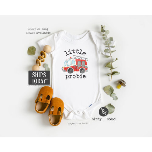 Little Probie Onesie®, Firetruck Onesie, Fireman Onesie, Firetruck Baby Bodysuit, Firefighter Onesie, Baby Boy Clothes, Baby Shower Gift,