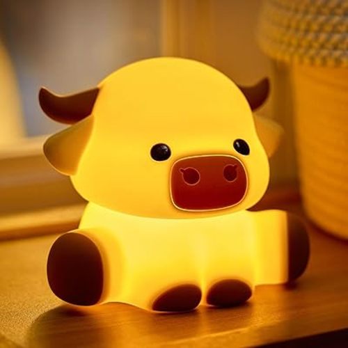 Cattle Silicone Night Light Rechargeable 3-Level Tap Dimming