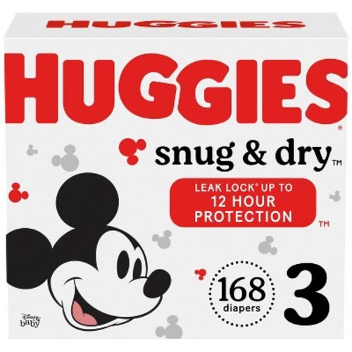 Huggies Snug & Dry Baby Disposable Diapers – (Select Size and Count), Size: 3