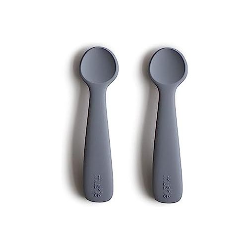 mushie Silicone Baby Feeding Spoons | 2 Pack (Tradewinds)