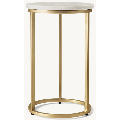 Serena Round Side Table - Brass | RH TEEN