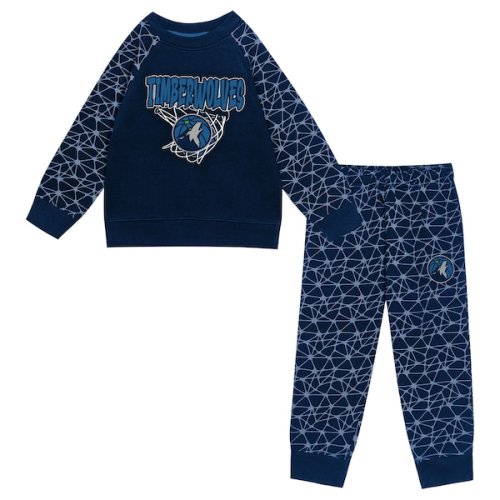 Minnesota Timberwolves Outerstuff Toddler Nothing But Net Fleece Sweatshirt & Pants Set - Navy