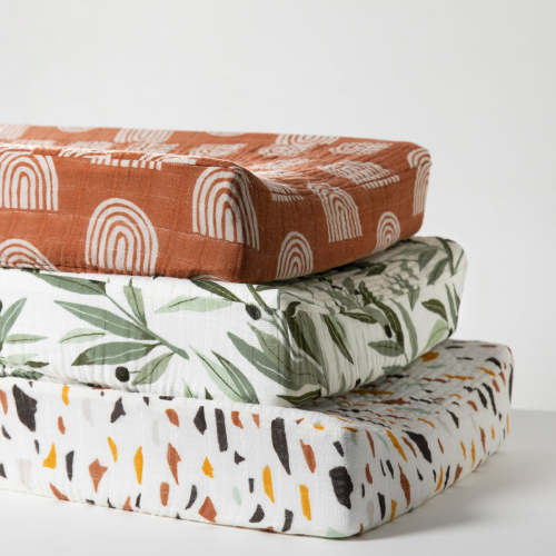 Babyletto Quilted Changing Pad Cover in GOTS Certified Organic Muslin Cotton