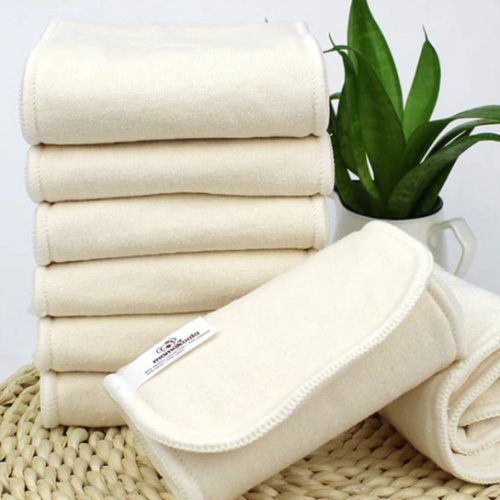6-Layer Bamboo Hemp Cotton Cloth Diaper Insert - Night Time Solution