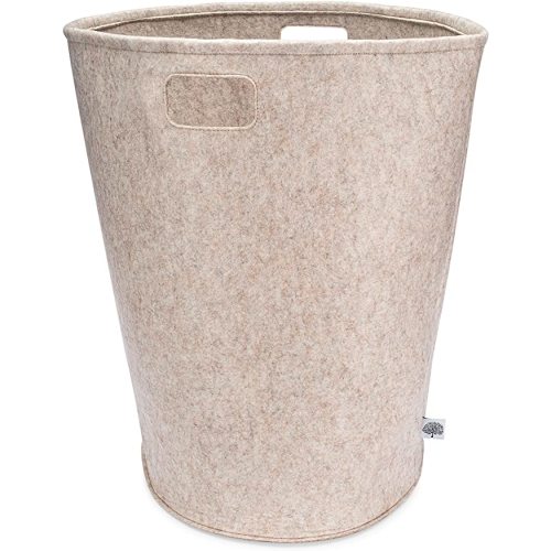 Parker Baby Nursery Laundry Hamper - Felt Storage Basket and Baby Hamper for Nursery (Oatmeal)