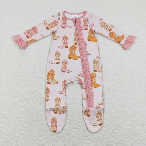 Pink Boots Little Cowgirl Romper