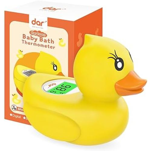 Baby Bath Thermometer,Water Thermometer with Backlight Display and Temperature Warning,Bathtub Floating Toys Safety for Infant,Toddler,New Born Bath Essentials (Duck)