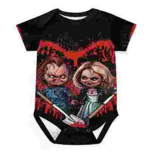 Bride Of Chucky Baby Bodysuit Boy Girl Clothes Soft Newborn Infant Outfit Short Sleeve Romper